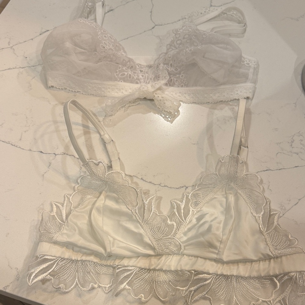 Intimissimi White Lace and Satin Bra Set